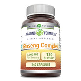 Amazing Nutrition Ginseng Complex — bouteille du produit, soutient énergie durable et bien-être général.