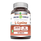 Boîte Amazing Nutrition L-Lysine 1000 mg, présentation pratique.