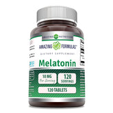 Amazing Nutrition Mélatonine 10 mg – tablettes, soutien potentiel du sommeil nocturne.