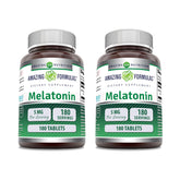 Bouteille Amazing Nutrition Melatonine – 180 comprimés, dosage quotidien pratique.