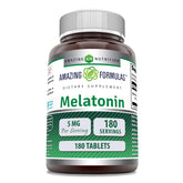 Amazing Formulas Mélatonine, bouteille vue avant, soutien potentiel au sommeil.