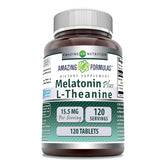 Amazing Nutrition mélatonine L-théanine - bouteille: soutien potentiel à un sommeil calme.