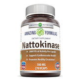 Amazing Nutrition nattokinase, bouteille de capsules végétales pour le soutien de la circulation.