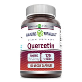 Quercétine 500 mg d'Amazing Nutrition, capsules faciles à avaler pour le bien-être général.