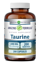 Amazing Nutrition Taurine 1000 mg : bouteille visible et gélules faciles à prendre pour votre routine.
