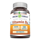 Amazing Nutrition vitamine B6 dose 100 mg, comprimé pratique pour routine quotidienne