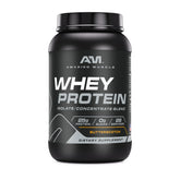 Amazing Nutrition whey isolate butterscotch : bouteille montrant la source rapide de protéines.