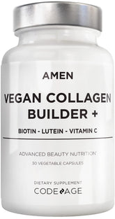Amen Collagen Builder vegan en bouteille, pratique pour une prise quotidienne.