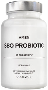 Amen SBO Probiotic dans sa bouteille, soutient l'équilibre intestinal au quotidien.