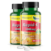 America Medic & Science Rapid-C, bouteille montrant 1000 mg de vitamine C pour l'immunité.