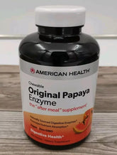 American Health Papaye Enzyme Original – boîte, soutien potentiel à la digestion.