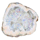 Amogeeli géode cristal titane irrégulière, décor élégant pour bureau ou salon.