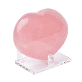 AMOYSTONE Cœur en quartz rose poli, parfait pour méditation et décoration.