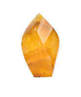 AMOYSTONE fluorite orange flamme spirale améliore la concentration lors de la méditation.