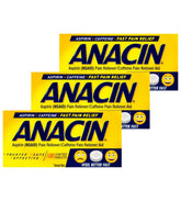 ANACIN boîte de 100 tablettes prête pour soulager les douleurs mineures.