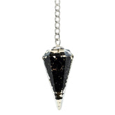 Pendule ANAYA AGATE en obsidienne noire, forme hexagonale idéale pour la divination.