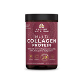 Ancient Nutrition collagène hydrolysé dans le tube naturel, utile pour peau et cheveux.