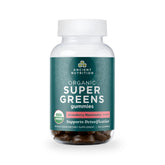 Ancient Nutrition Gommes Supergreens biologiques dans le flacon, pratique pour les apports quotidiens.