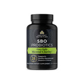 Ancient Nutrition Probiotics: bouteille affichant la dose quotidienne pour la clarté mentale.