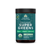 Ancient Nutrition SuperGreens en poudre menthe bio, goût frais et soutien digestif potentiel.