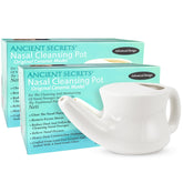 ANCIENT SECRETS Neti Pot en porcelaine, lavable au lave-vaisselle pour une utilisation pratique.