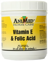 AniMed Vitamine E Acide folique : bouteille 2 lb, soutien potentiel au bien-être équin