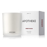 Bougie Apotheke Verre Ambre Bois: parfum profond pour une ambiance chaleureuse et élégante.