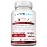 Approved Science Uritrac – bouteille face avant, soutien potentiel pour le confort urinaire.