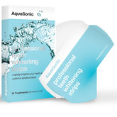 Aquasonic coffret bandes-blanchiment-dents promet un sourire plus clair après utilisation.