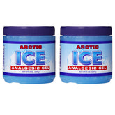 Gel analgésique Arctic Ice, emballage lot-deux, pratique pour douleurs musculaires occasionnelles.