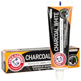Arm et Hammer Charbon Blanc, dentifrice en tube au charbon actif pour une propreté quotidienne.
