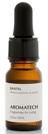 AromaTech Santal: bouteille d'huile essentielle pour ambiance chaleureuse.