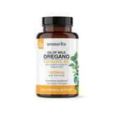 AROMAVITA huile d'origan sauvage en bouteille, support naturel pour l'immunité et la digestion.