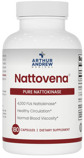 Nattovena d'Arthur Andrew Medical dans la bouteille, gélules faciles à prendre au quotidien.