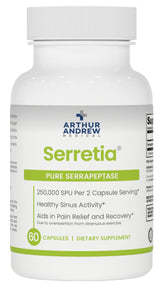 Serretia d'Arthur Andrew Medical, bouteille de gélules, soutien potentiel à la récupération.