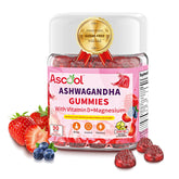 Gommes Ascool Ashwagandha pour relaxation jour et nuit, formulation 3-en-1.