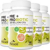 Ascuoli Probiotiques - bouteille affichant 300 milliards CFU, soutien digestif potentiel.