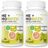 Ascuoli Probiotiques – Bouteille vue de face pour un soutien digestif quotidien.