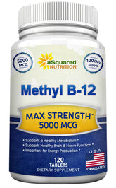aSquared Nutrition B12 5000mcg – énergie soutenue.
