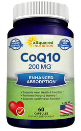 CoQ10 d'aSquared Nutrition dans une bouteille, capsules de 200 mg pour énergie potentielle