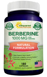 Flacon aSquared Nutrition Pure Berberine 1000 mg, idéal pour une prise quotidienne