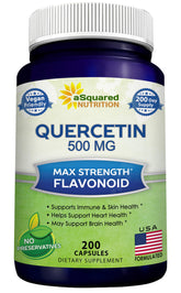aSquared Nutrition Quercétine 500 mg – bouteille de capsules végétales pour énergie et bien-être.