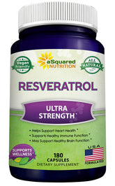 Bouteille Resveratrol aSquared Nutrition avec soutien antioxydant quotidien