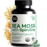 Capsules Atlantic Naturals Sea Moss Spiruline dans une boîte, pratique au quotidien