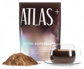 Atlas+ Café Superblend emballage principal, énergie naturelle et arôme riche.