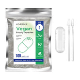 ATLEMISME capsules véganes vides taille 1 – 100 unités, parfaites pour mélanges personnalisés.