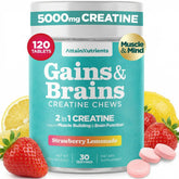 Attain Nutrients Creatine Chews – bouteille fermée, pratique pour l'entraînement quotidien sans sucre