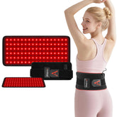 Atvxihegt ceinture thérapie lumière rouge présentant les deux longueurs d'onde pour relaxation ciblée.