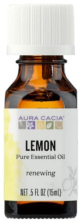 Aura Cacia huile citron – bouteille avec pipette prête pour des mélanges doux