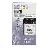 Aura Cacia Linen: bouteille de 7,4 ml, arôme léger pour une ambiance apaisante.